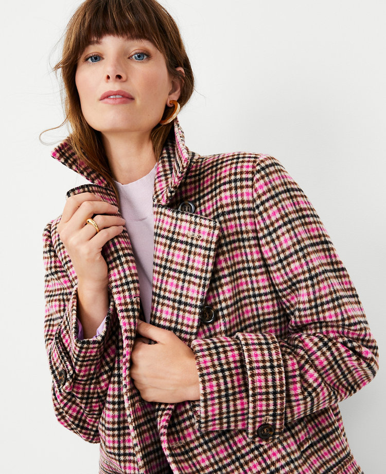 Houndstooth store peacoat women's