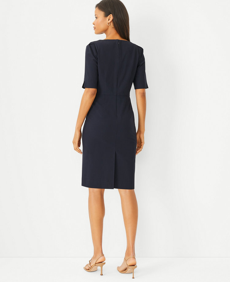 The Petite Square Neck Sheath Dress in Seasonless Stretch