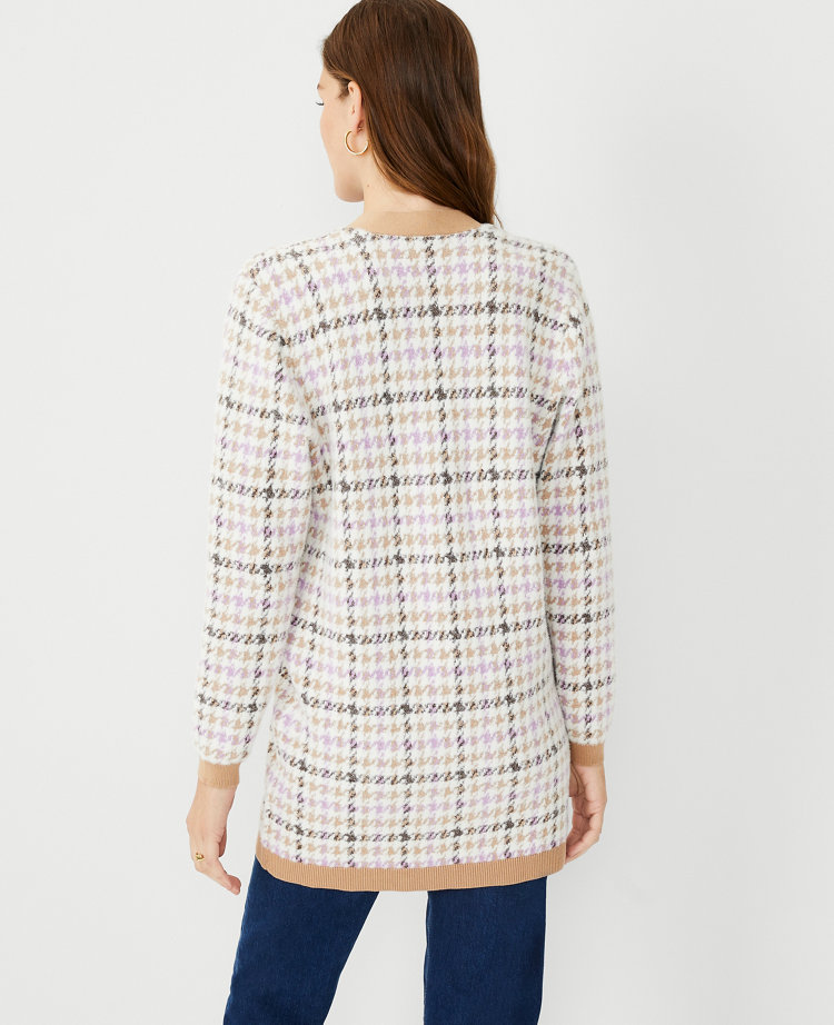 Petite Houndstooth Boyfriend Cardigan