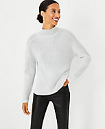 Shimmer Ribbed Mock Neck Sweater carousel Product Image 1