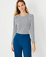 Gingham Puff Sleeve Top carousel Product Image 1