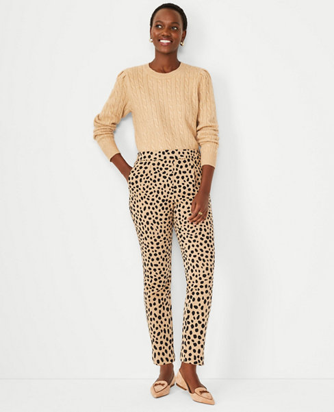The High Waist Easy Ankle Pant in Animal Print