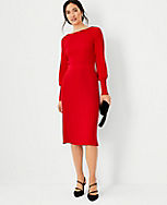 Pearlized Button Cuff Sweater Dress carousel Product Image 1