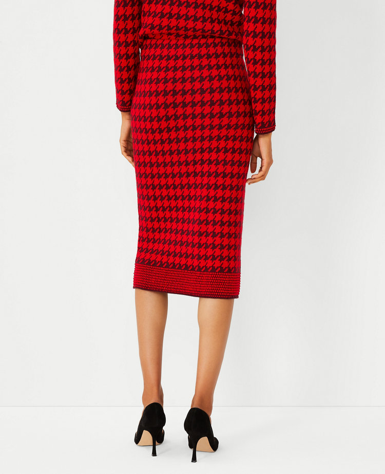 Houndstooth Sweater Pencil Skirt