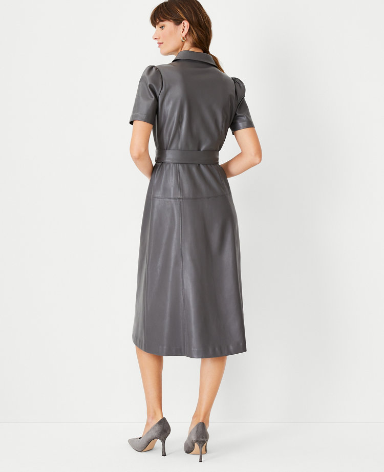 Grey midi 2025 shirt dress