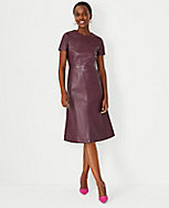 Petite Faux Leather Flare Dress carousel Product Image 1