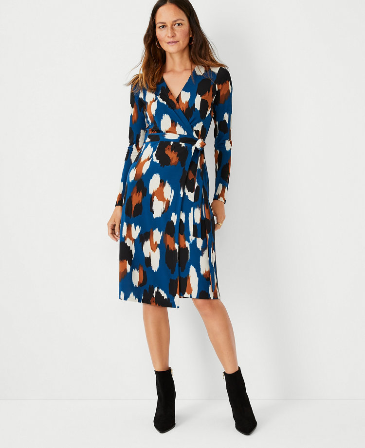 Robe Portefeuille LOFT Petite Taille S - Manches Longues Longueur Genou - Noir