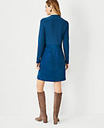 Petite Mock Neck Faux Suede Sweater Shift Dress carousel Product Image 2