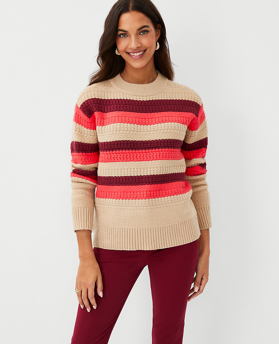 Striped Mixed Stitch Sweater 