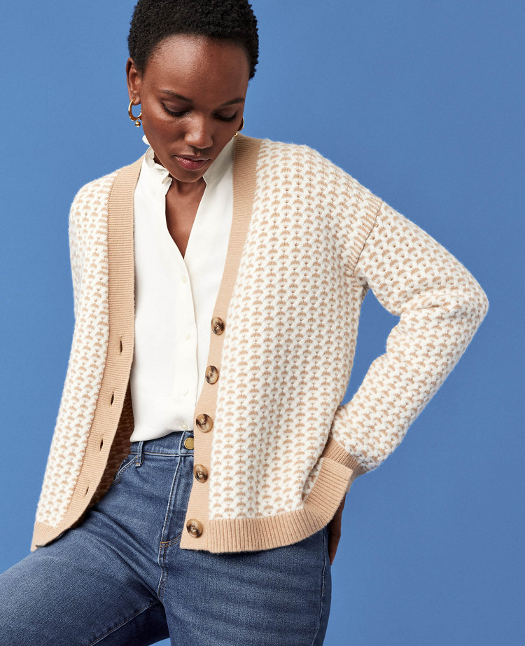 Textured V-Neck Cardigan