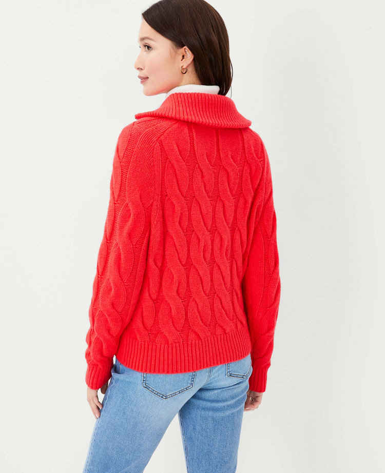 Zip Cable Sweater Jacket