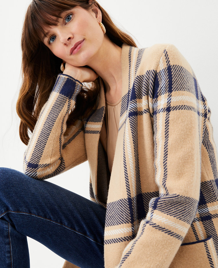 Plaid Pocket Cardigan