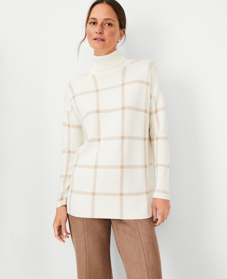 Windowpane turtleneck hot sale sweater madewell