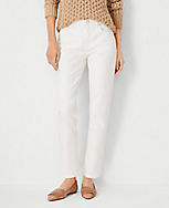 Sculpting Pocket Mid Rise Tapered Jeans in Ivory carousel Product Image 1