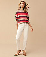 Sculpting Pocket Mid Rise Tapered Jeans in Ivory carousel Product Image 3