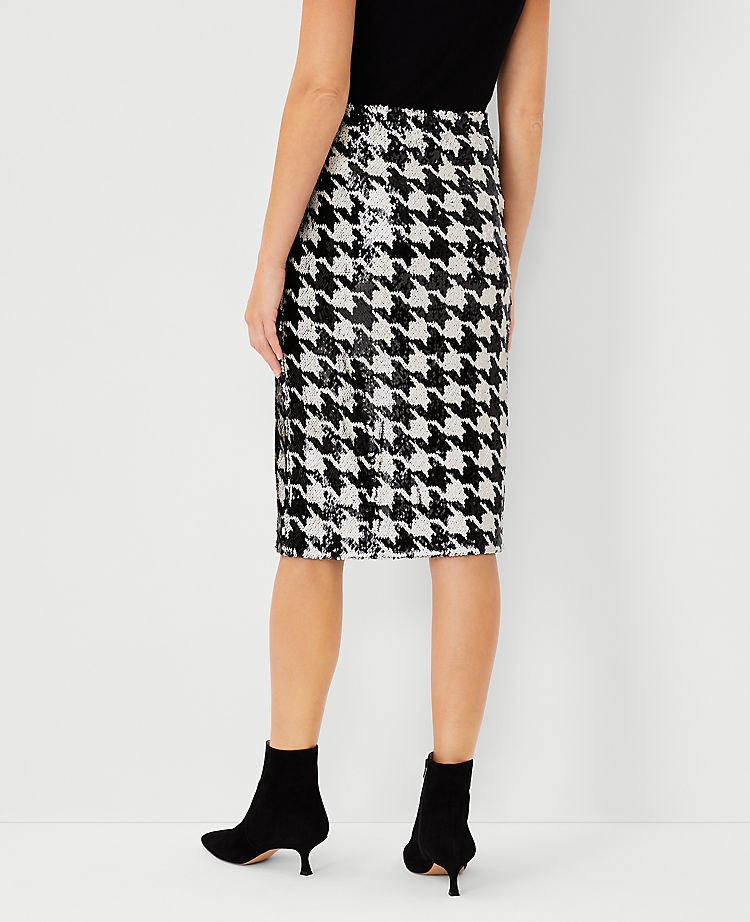 Sequin Houndstooth Pencil Skirt
