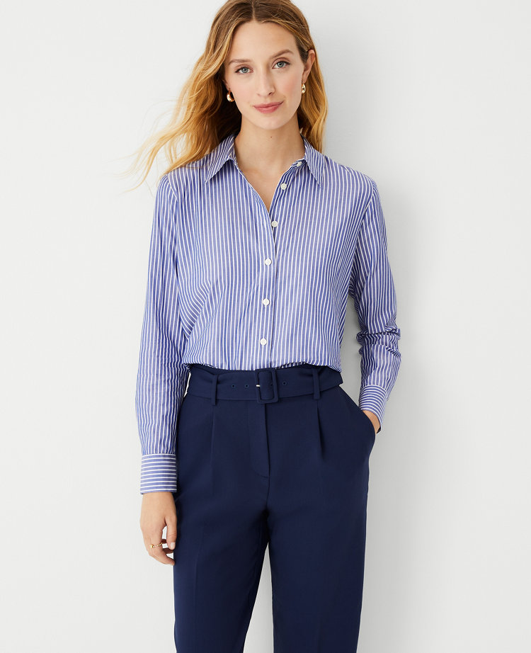 Petite Striped Relaxed Perfect Shirt
