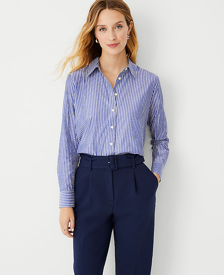 Petite Striped Relaxed Perfect Shirt