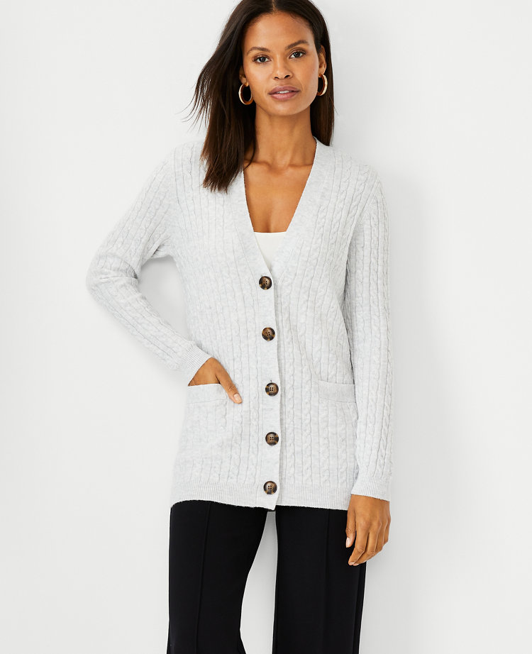 Petite Mini Cable Boyfriend Cardigan