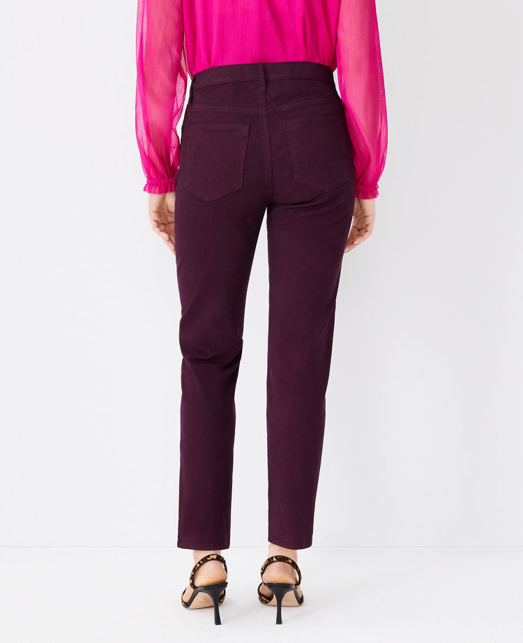 Petite Sculpting Pocket Mid Rise Taper Jeans in Plum Rose