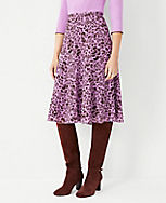 Floral Branch Seamed Full Midi Skirt carousel Product Image 1