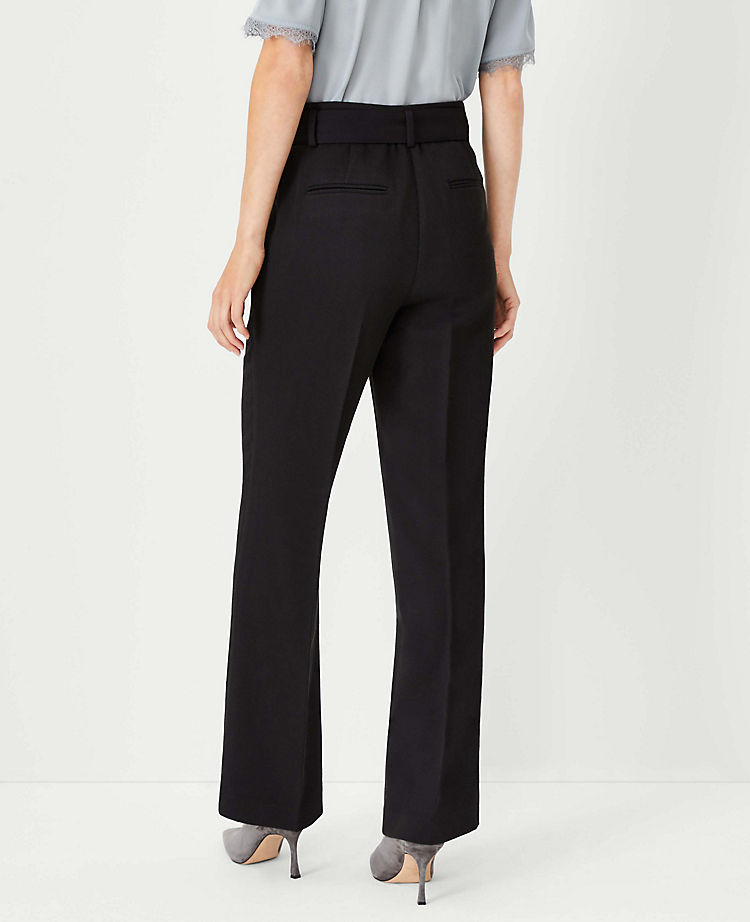 The Petite High Waist Belted Boot Cut Pant