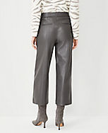 The Petite High Waist Wide Leg Crop Pant in Faux Leather carousel Product Image 2