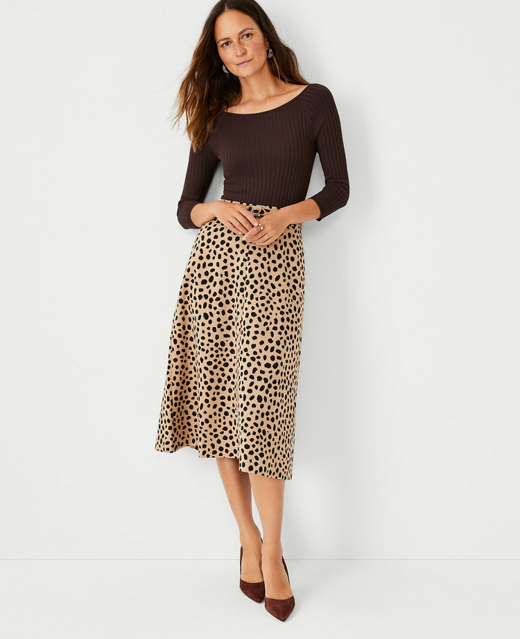 Petite midi outlet leopard skirt