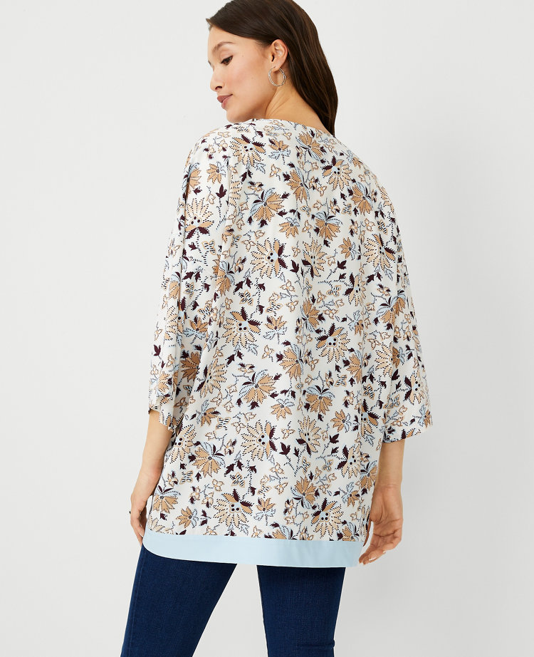 Kimono cremshe coupe large multicolore floral Cream | La Redoute