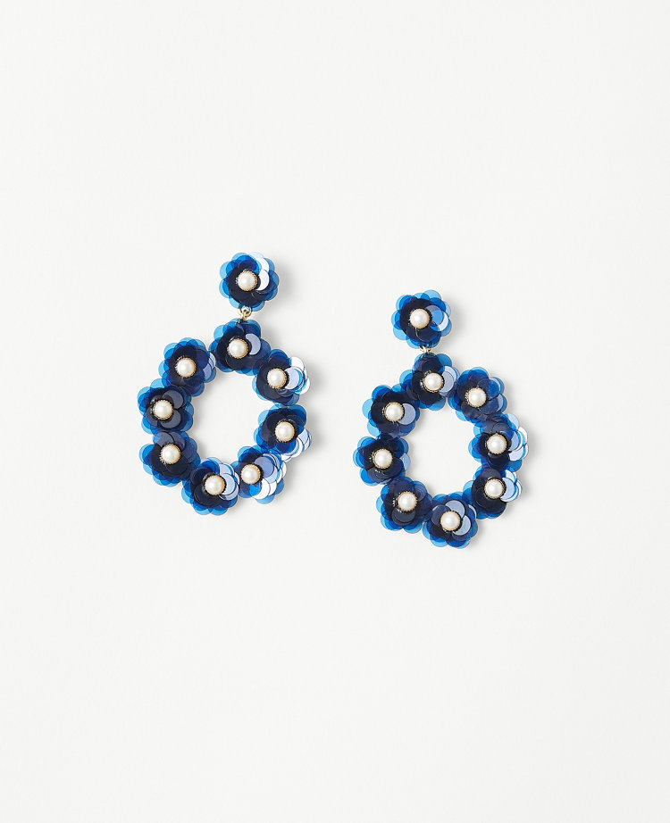 Pearlized Floral Statement Earrings