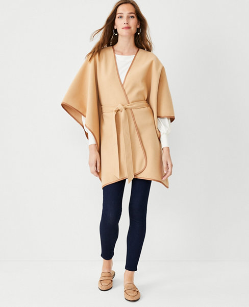 Belted Poncho Ann Taylor Women Clothing Jackets Ponchos & Capes 