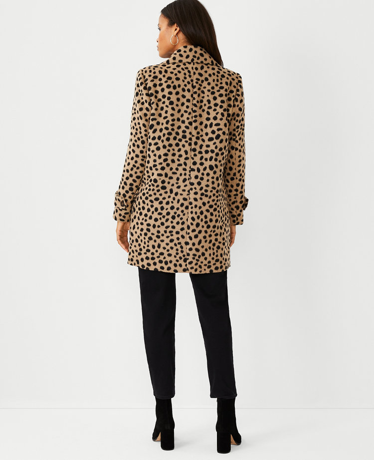 Petite Animal Print Peacoat