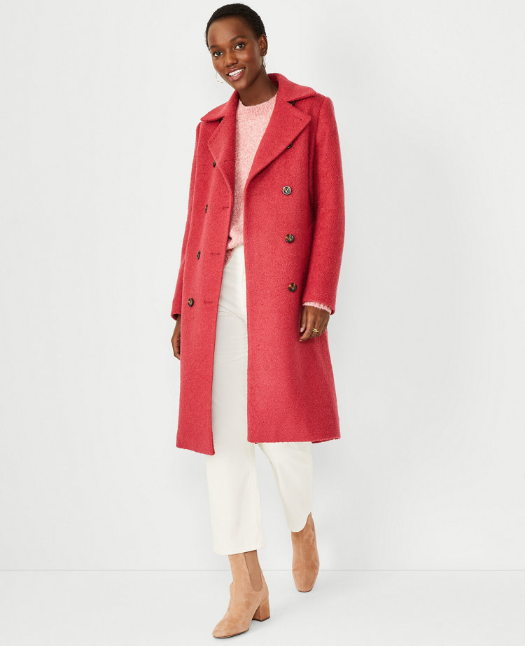 Petite double shop breasted coat