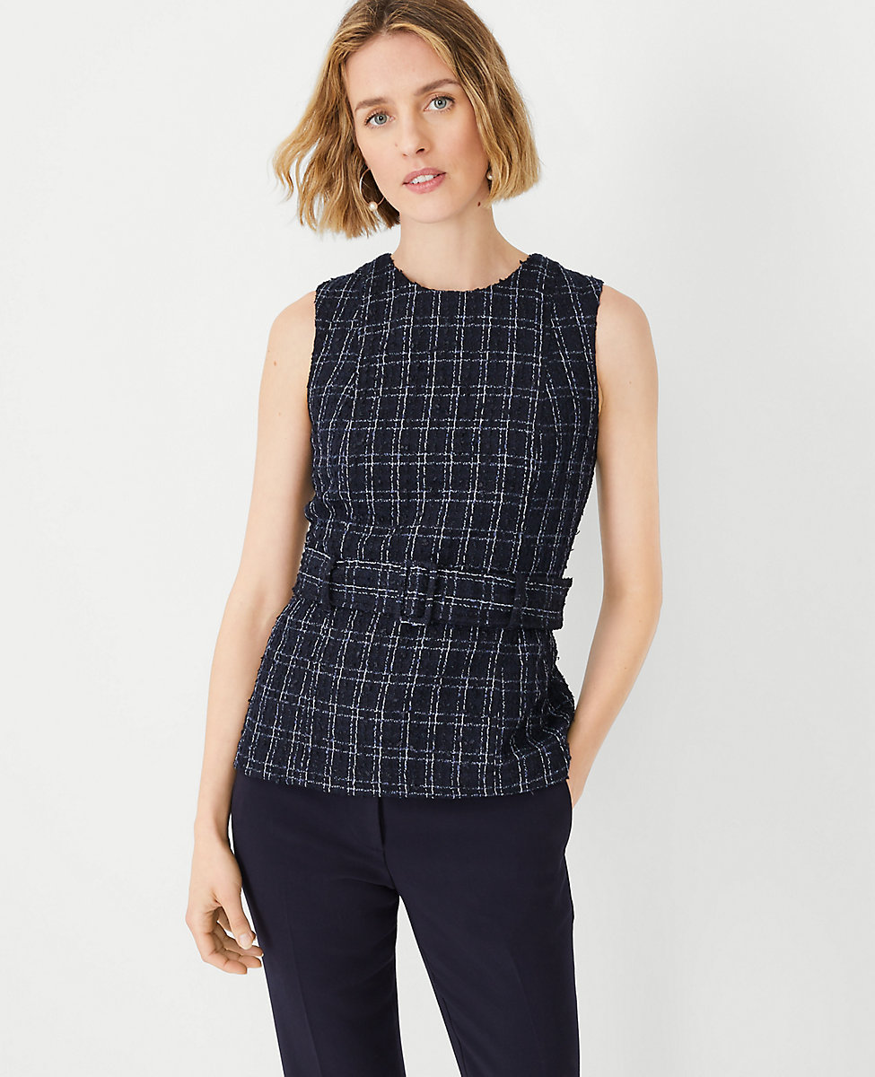 The Belted Top in Tweed