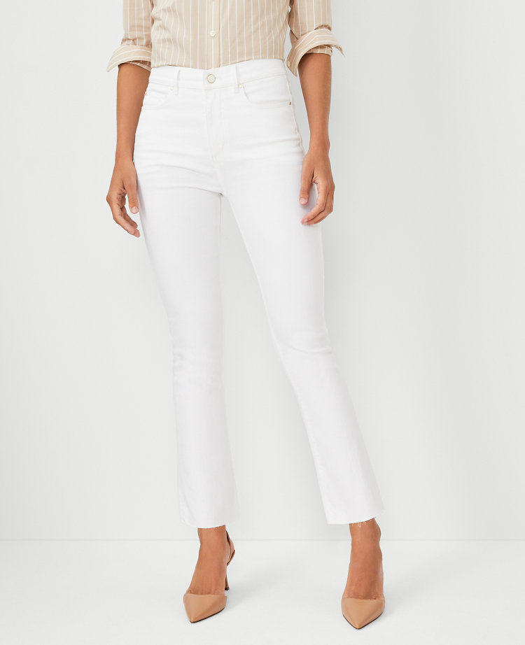 White high sale waisted cropped jeans