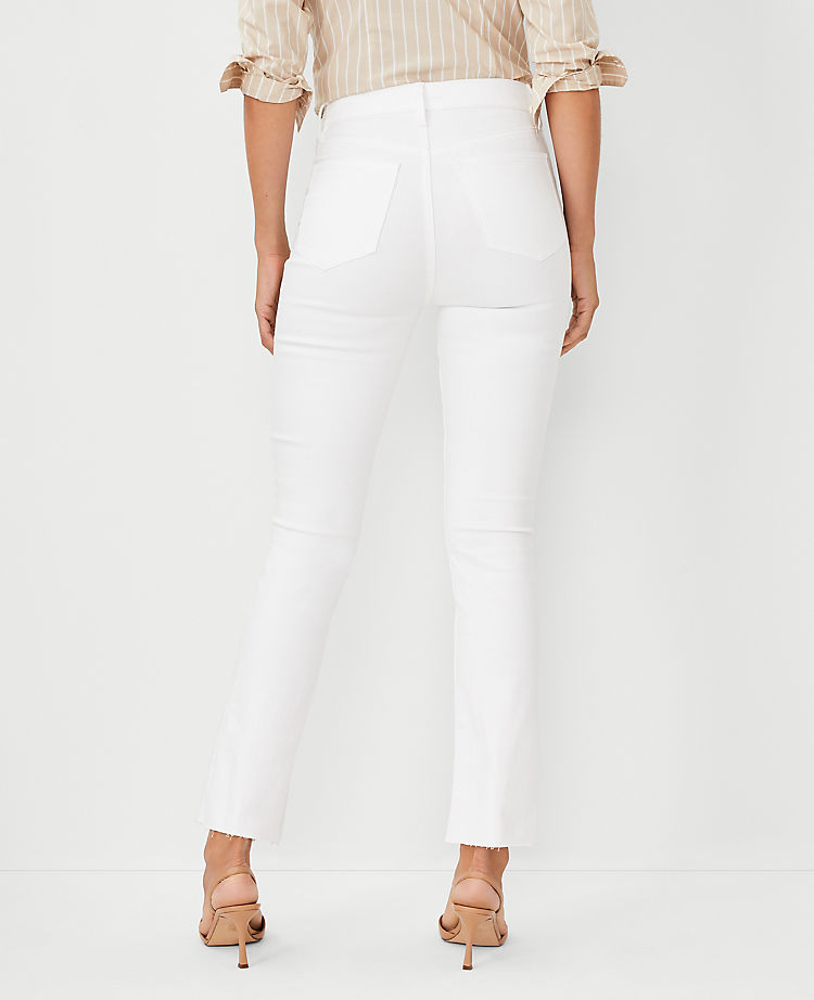 Sculpting Pocket High Rise Boot Crop Jeans in White