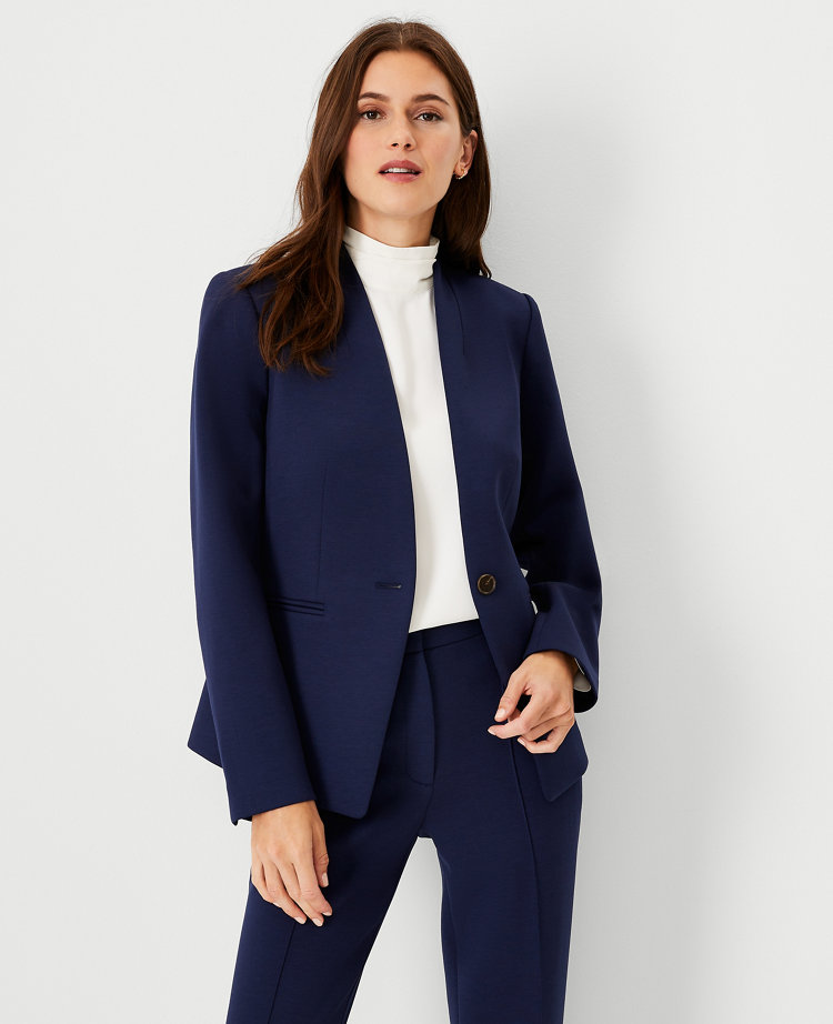 Shop Double Knit Suiting Collection in Pure Sapphire Ann Taylor