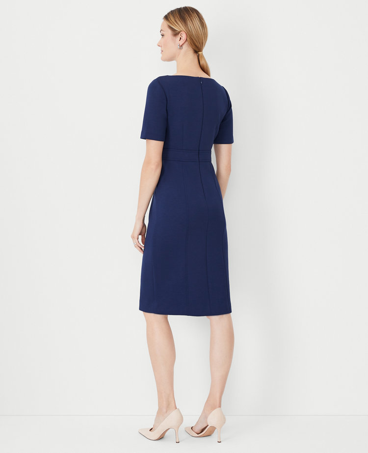 Ann Taylor The Seamed Sheath Dress Double Knit Pure Sapphire Women's