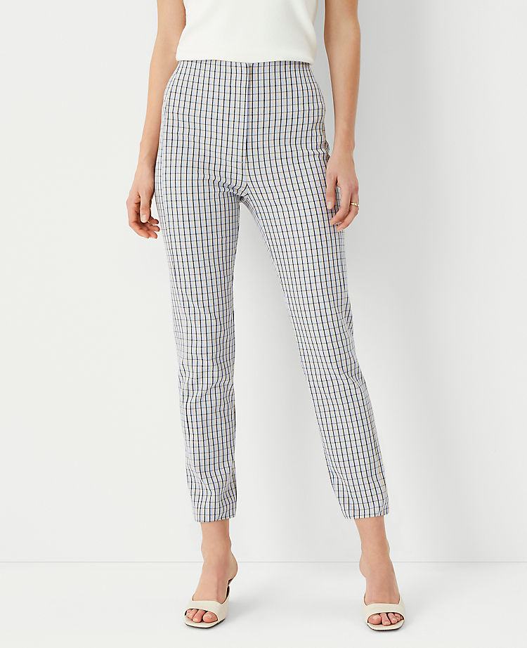 The Audrey Crop Pant in Plaid Stretch Cotton