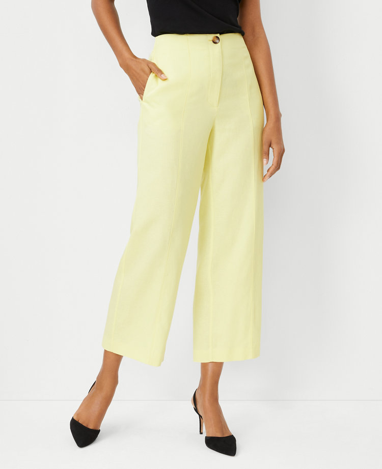 Silvian Heach Cream Mid Waist Cotton Straight Cropped Pants main image 0