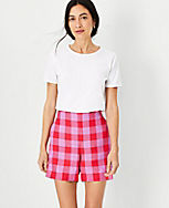The Side Zip Short in Plaid carousel Product Image 1