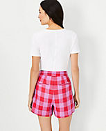 The Side Zip Short in Plaid carousel Product Image 2