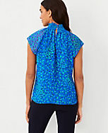Floral Smocked Mock Neck Top carousel Product Image 2