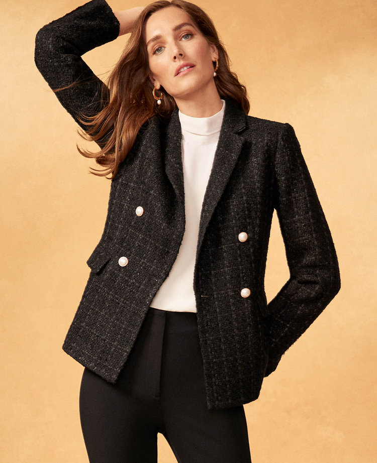 Women's petite shop tweed blazer