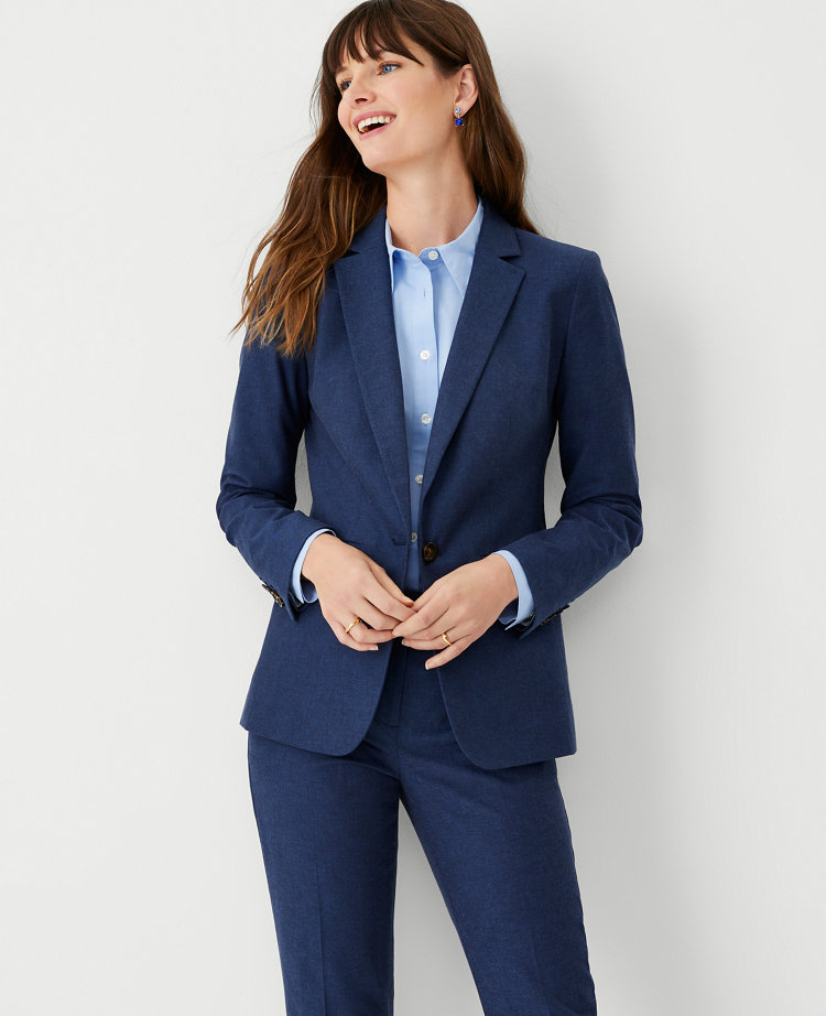 Alexina - Premium Baby Blue Houndstooth Gold Button Blazer – Miss G Couture