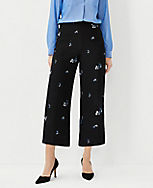 The Kate Side Zip Wide Leg Crop Pant in Floral Embroidered Tweed carousel Product Image 1