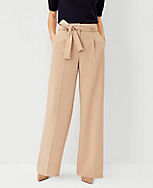 The Tie Waist Wide Leg Pant in Soft Twill carousel Product Image 1
