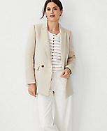 The Relaxed Double Breasted Long Blazer in Twill carousel Product Image 1