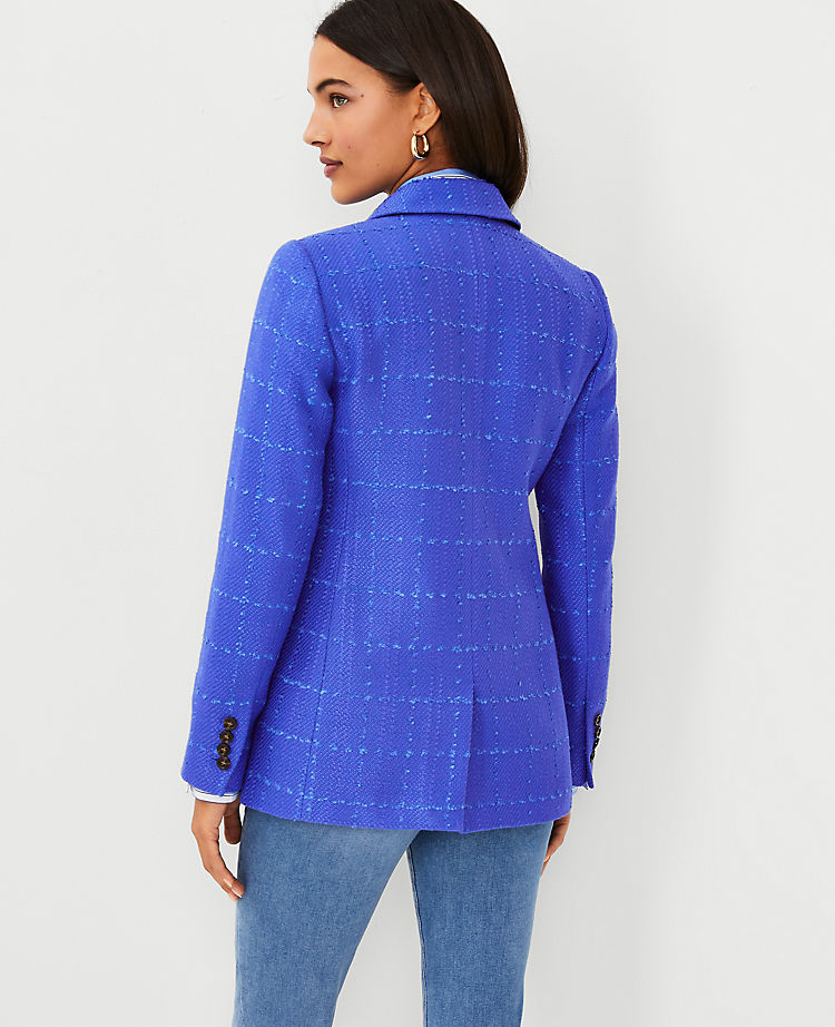The Double Breasted Long Blazer in Tweed
