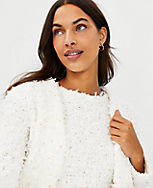 Shimmer Textured Tweed Sweater Jacket carousel Product Image 3